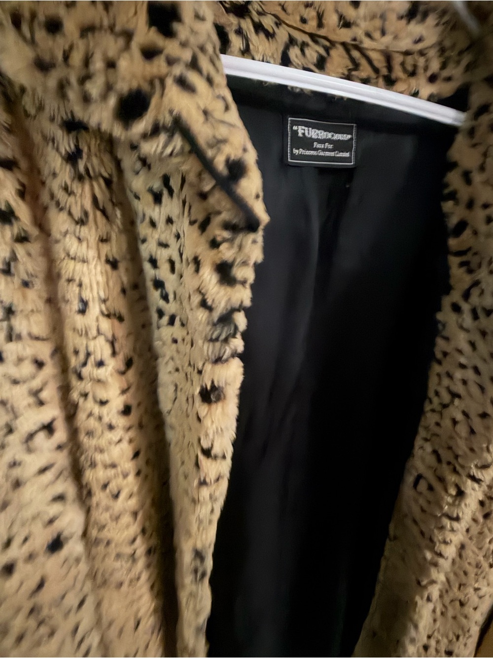 Vintage Mid-Length Leopard-Print Faux Fur Coat - by Furrocious - Picture 3 of 7